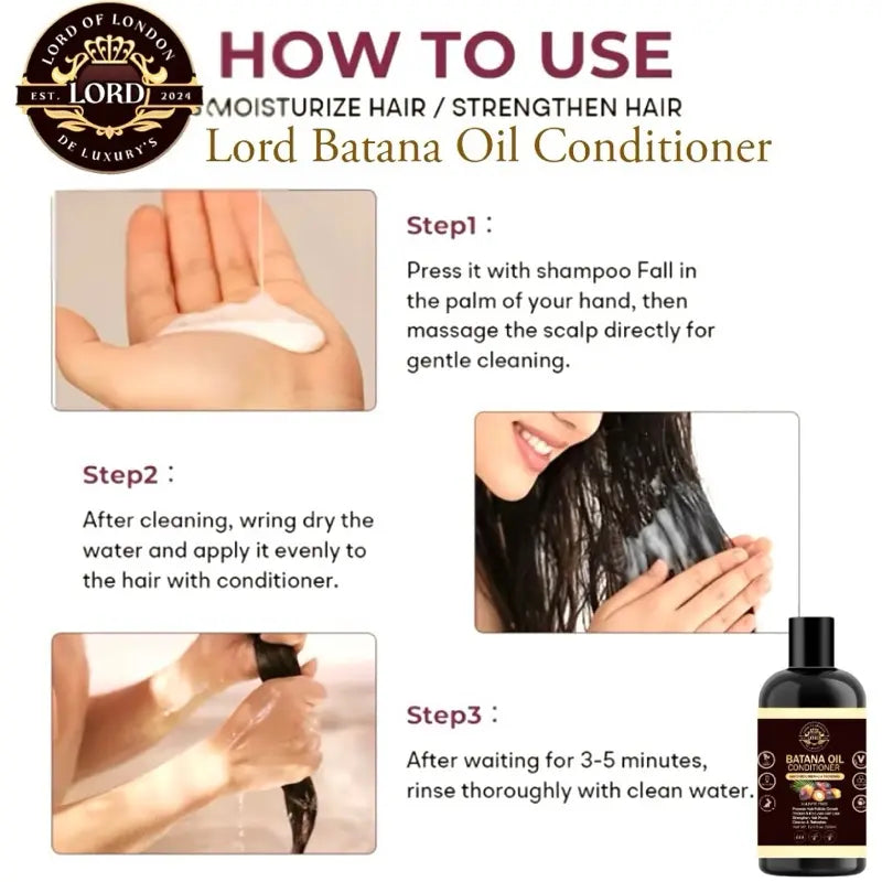 Batana conditioner three-step rinse-out routine
