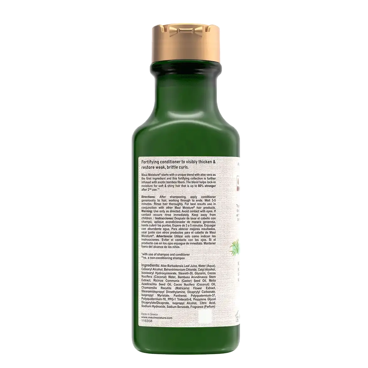 Thicken & Restore + Bamboo Fiber Conditioner 385 ml/13 fl oz, back label view