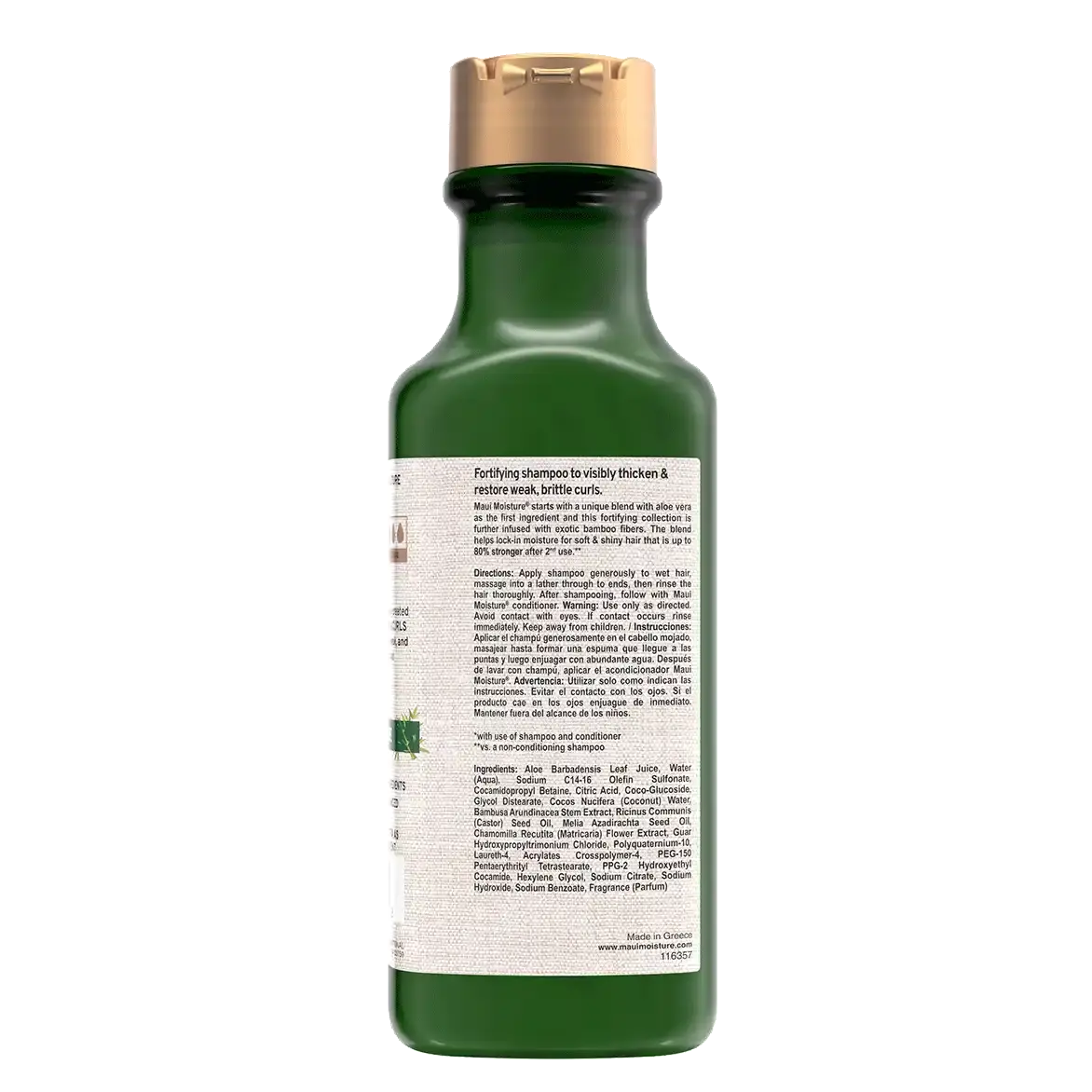 Thicken & Restore + Bamboo Fiber Shampoo 385 ml/13 fl oz, back label view