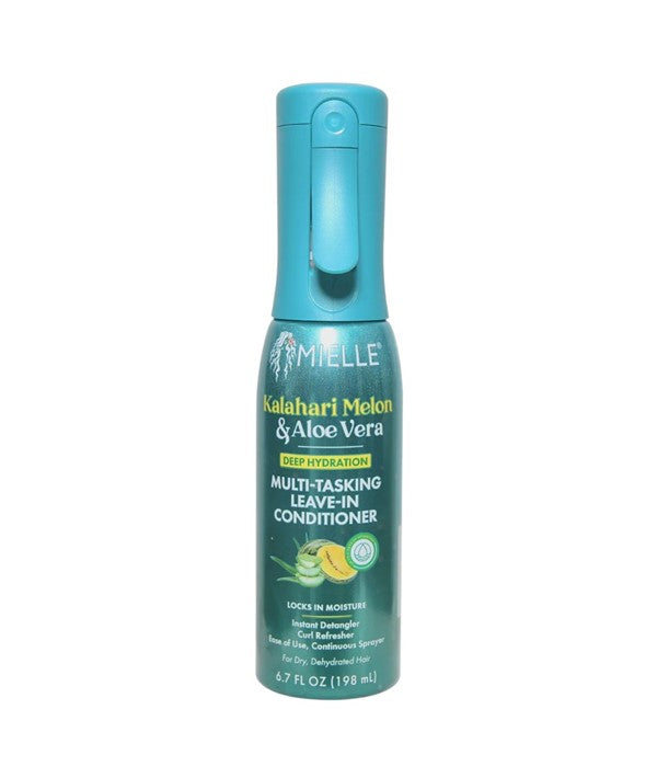 Mielle Kalahari Melon and Aloe Vera Multi-Tasking Leave-In Conditioner 198ml bottle, front view