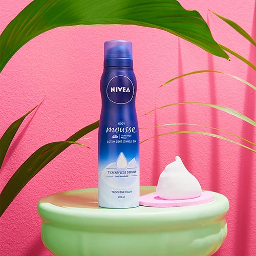 Nivea Body Mousse Instant Hydration for Silky Soft Skin 200 ml/6.76 oz - Indulge your skin with Nivea Body Mousse, a luxuri -
