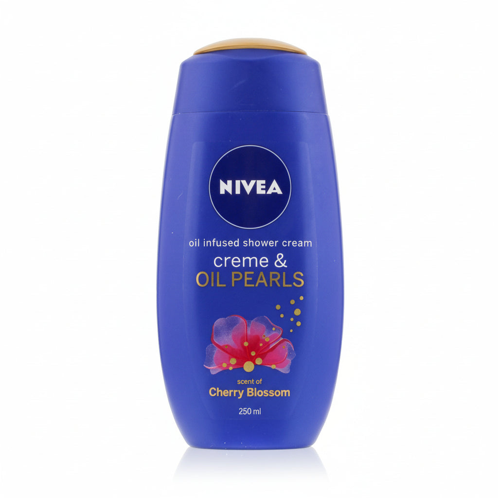 Nivea Cherry Blossom cream and oil pearls shower bottle