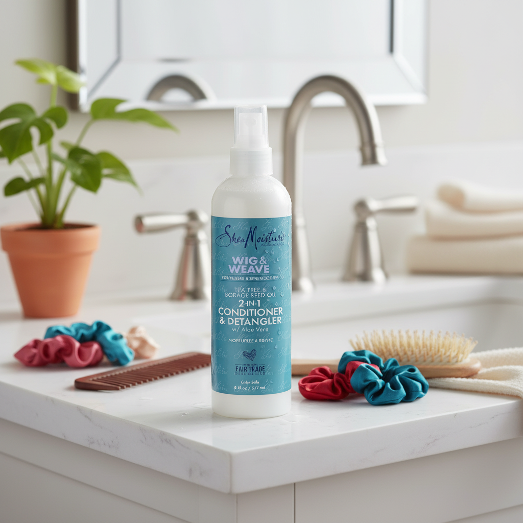 Shea Moisture Wig & Weave 2-in-1 Conditioner & Detangler 8 oz / 237 ml - Revitalize your wigs, weaves, and extensions with -