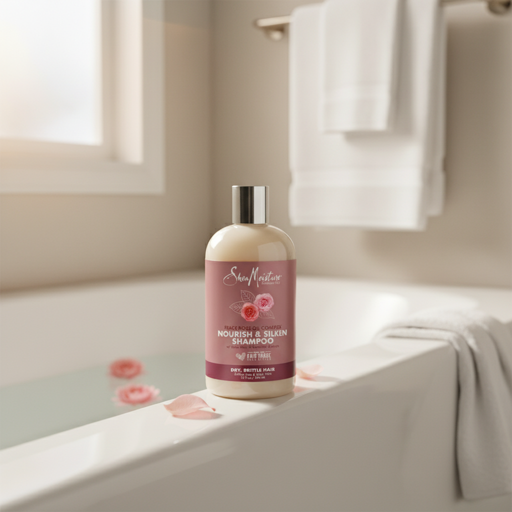 Shea Moisture Peace Rose Oil Complex Nourish & Silken Shampoo 13 oz / 384 ml - Indulge your hair with Shea Moisture Peace Ros