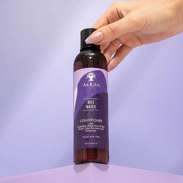 As I Am Rice Water Conditioner Strengthening & Hydrating for Curly, Coily & Wavy Hair 8 oz - Unlock stronger, healthier curls