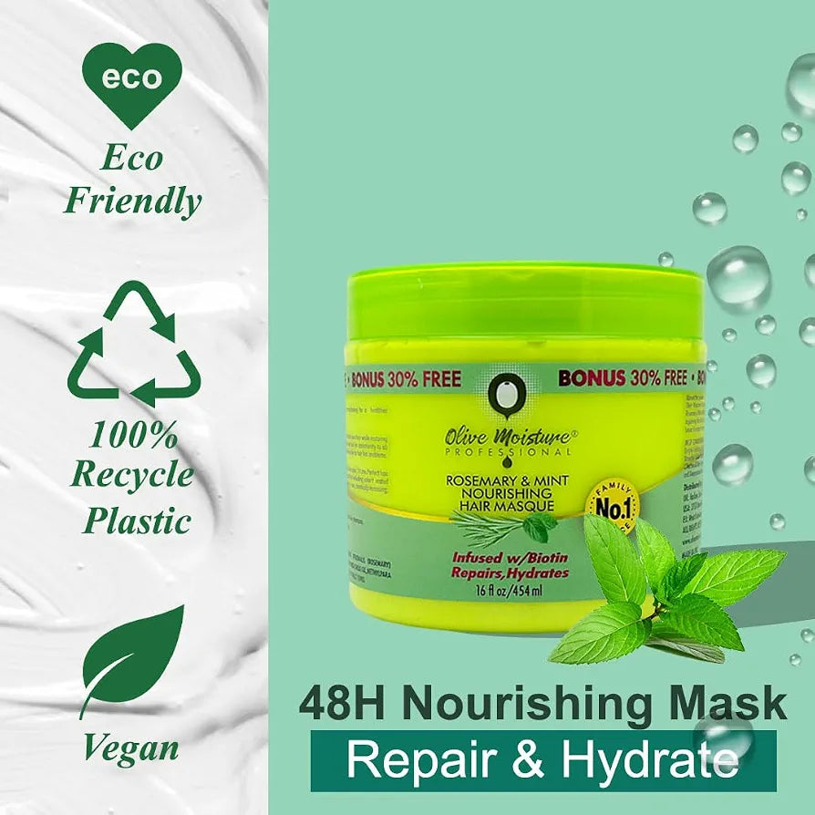 Olive Moisture Hair Masque Intense Hydration & Repair for Dry, Damaged Hair 16 oz