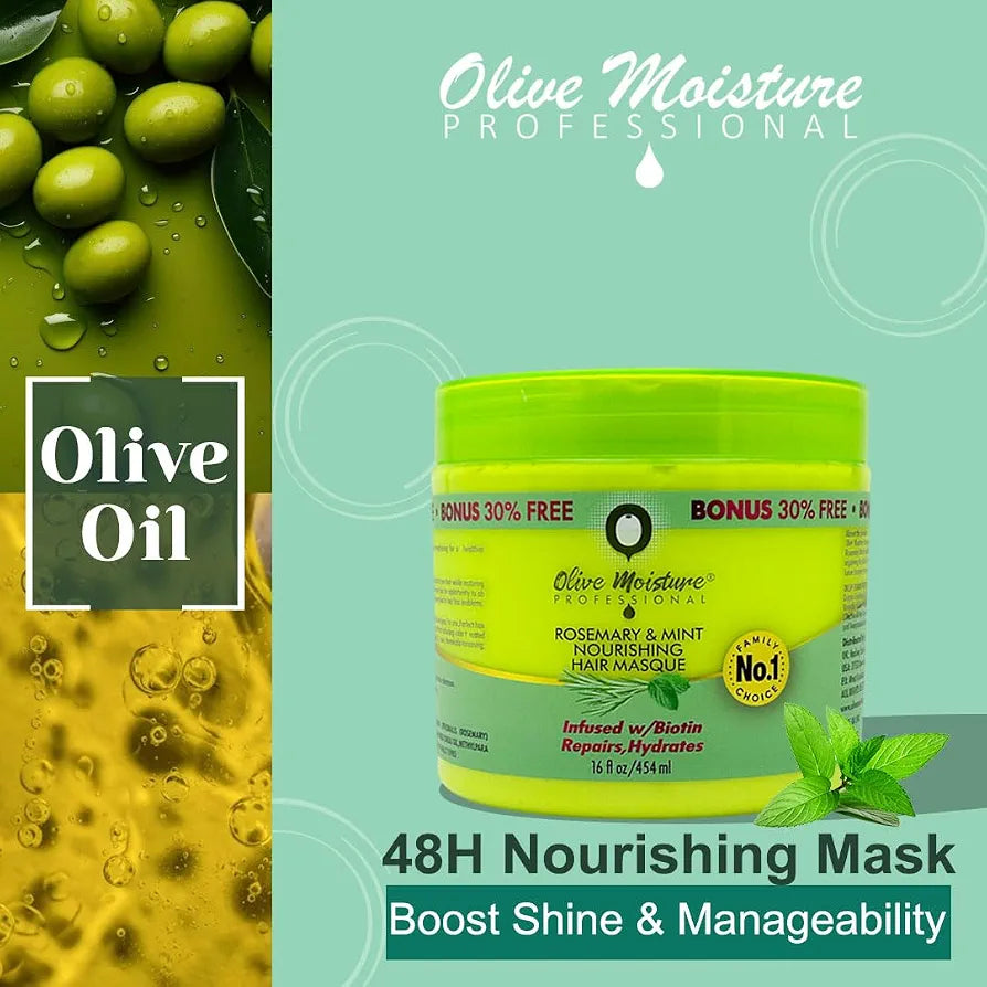 Olive Moisture Hair Masque Intense Hydration & Repair for Dry, Damaged Hair 16 oz