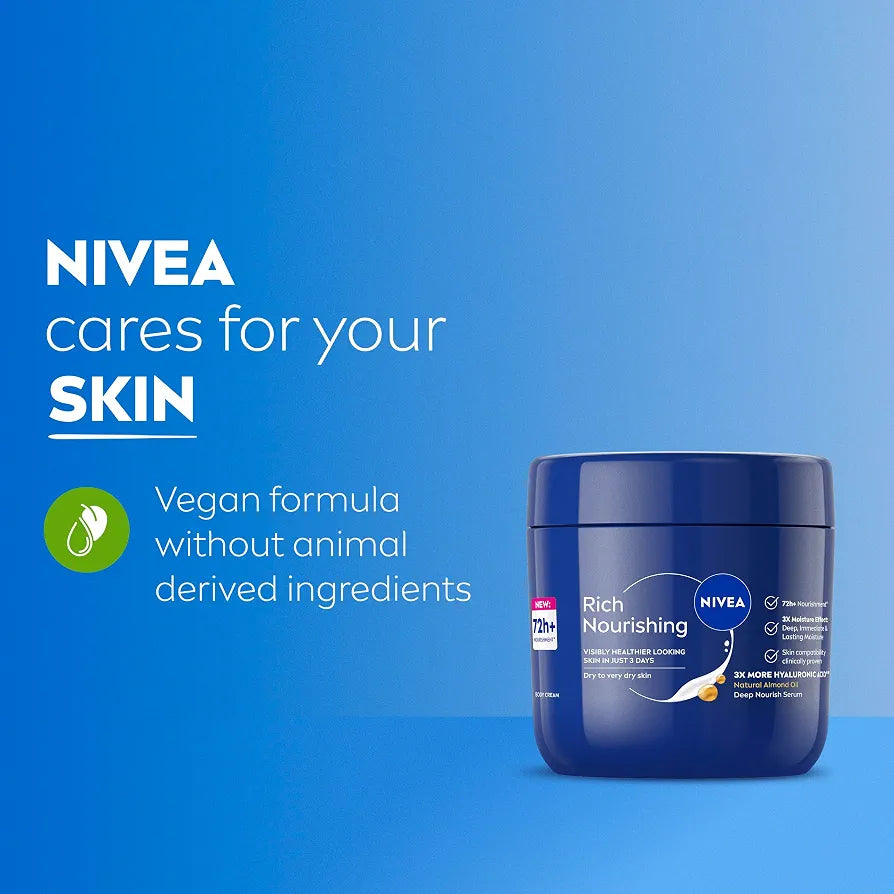 Nivea Crème Corps Nourrissante Riche Hydratation Profonde 48h pour Peaux Sèches