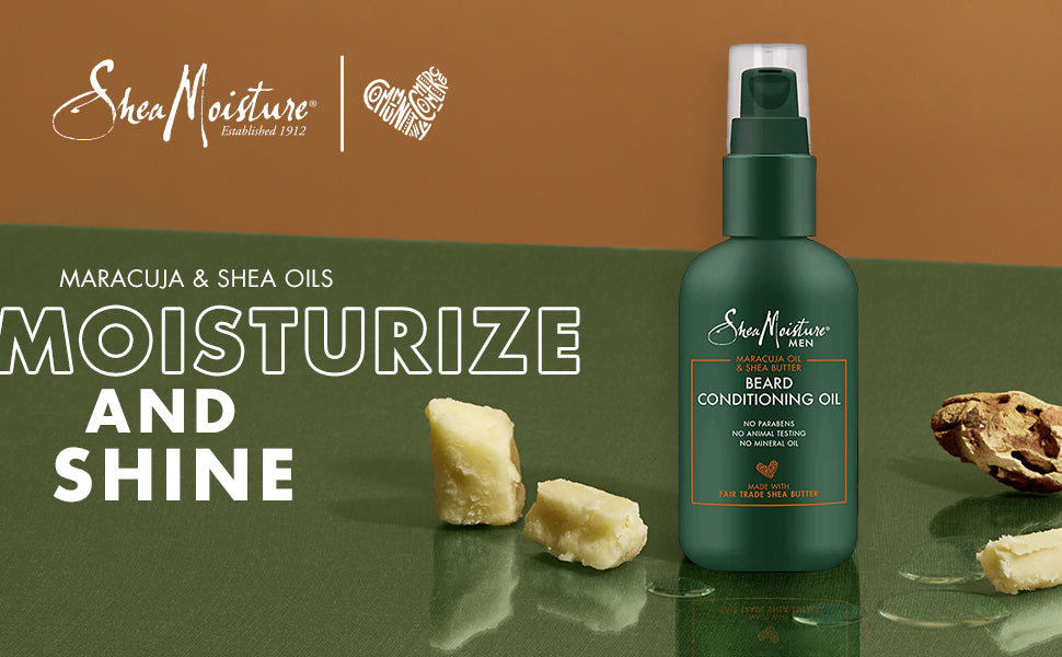 Shea Moisture Maracuja & Shea Beard Oil - Soften & Condition 3.2oz - Transform your beard with Shea Moisture's Maracuja - Ima
