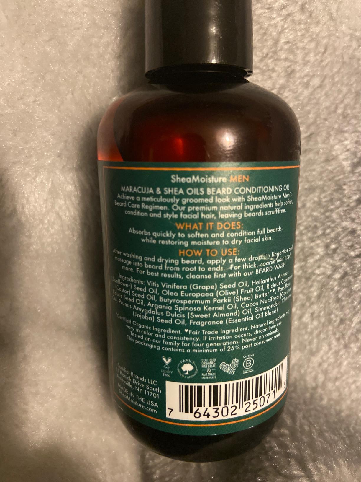 Shea Moisture Maracuja & Shea Beard Oil - Soften & Condition 3.2oz - Transform your beard with Shea Moisture's Maracuja - Ima