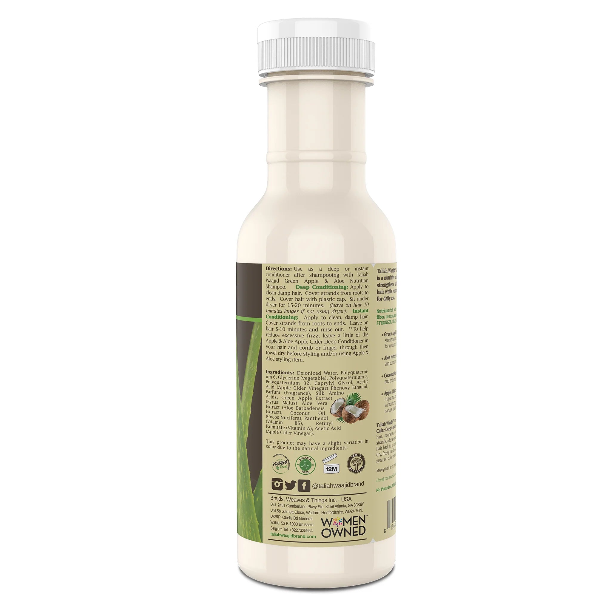 Taliah Waajid Apple Cider Deep Conditioner 12 oz bottle, left label view