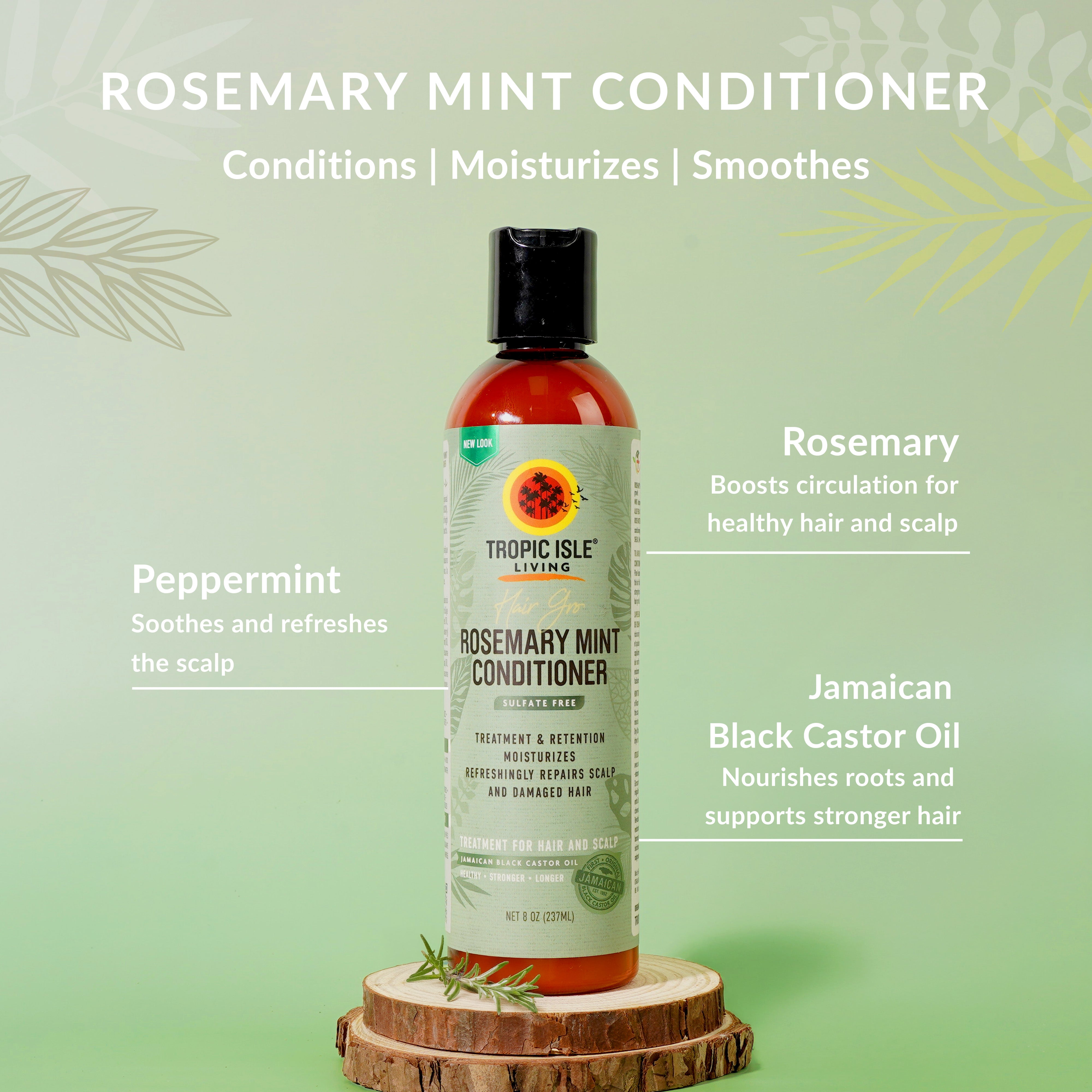 Tropic Isle Living Hair Gro Rosemary Mint Conditioner product detail graphic
