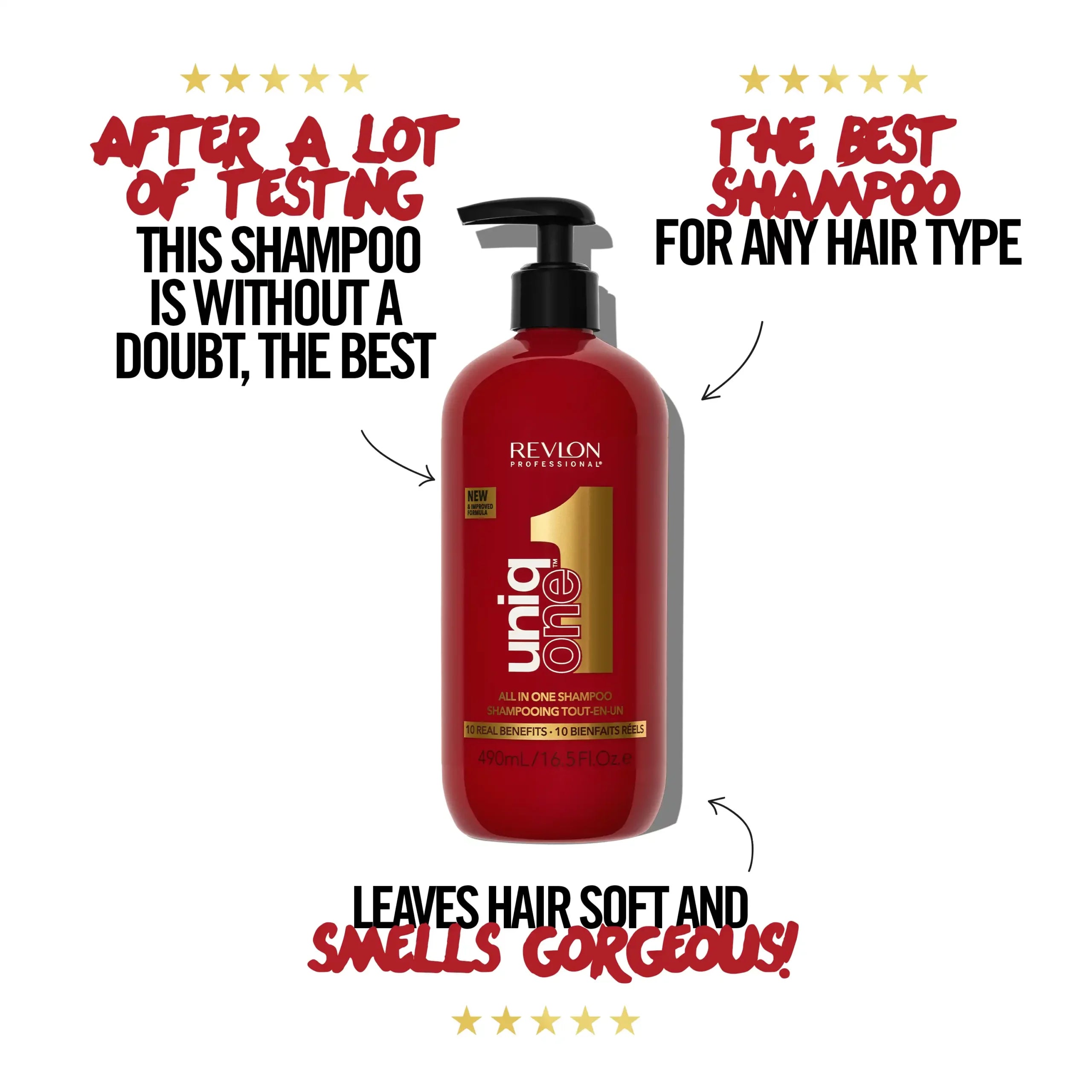 UniqOne All in One Shampoo customer testimonial panel