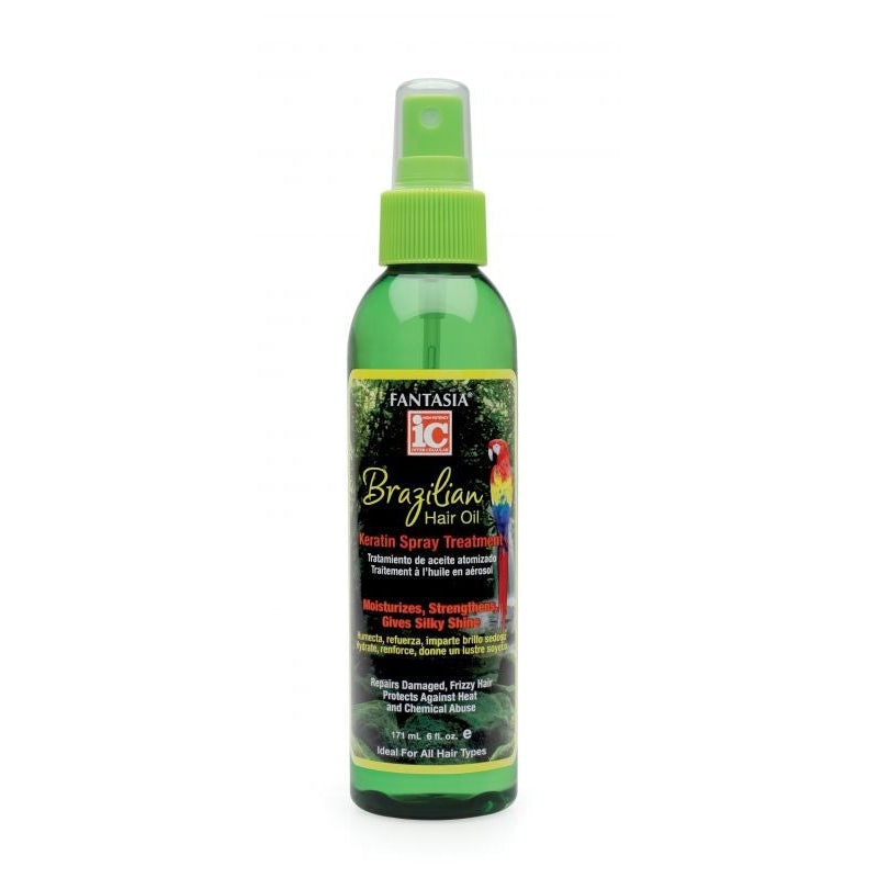 Fantasia IC Brazilian Hair Oil Keratin Spray Treatment for Frizz Control & Shine - 171ml / 5.78 oz