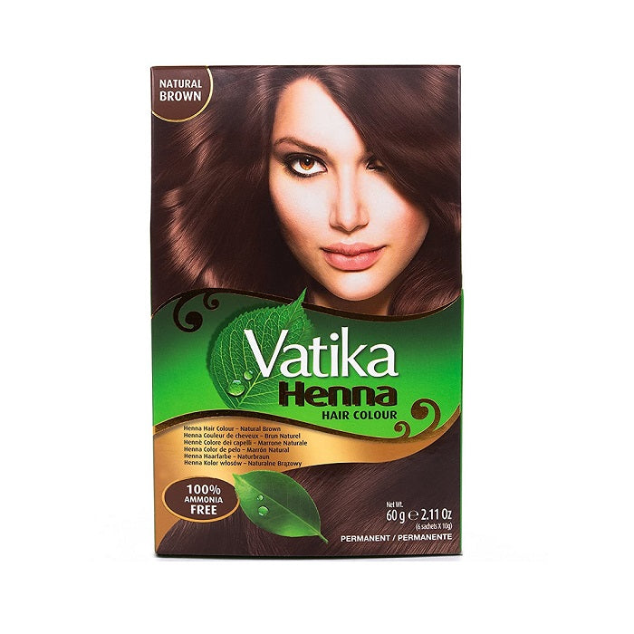 Vatika Henna Hair Colour for Natural-Looking Colour & Conditioning for All Hair Types 60g/2.12 oz - Achieve vibrant, natural-