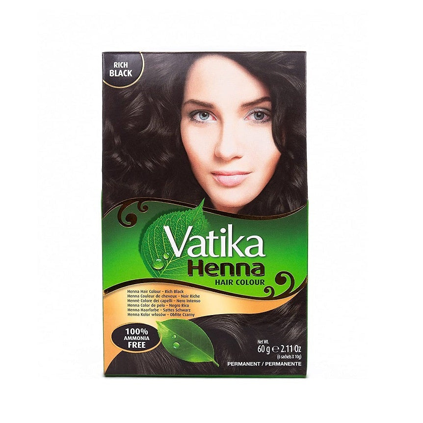 Vatika Henna Hair Colour for Natural-Looking Colour & Conditioning for All Hair Types 60g/2.12 oz - Achieve vibrant, natural-
