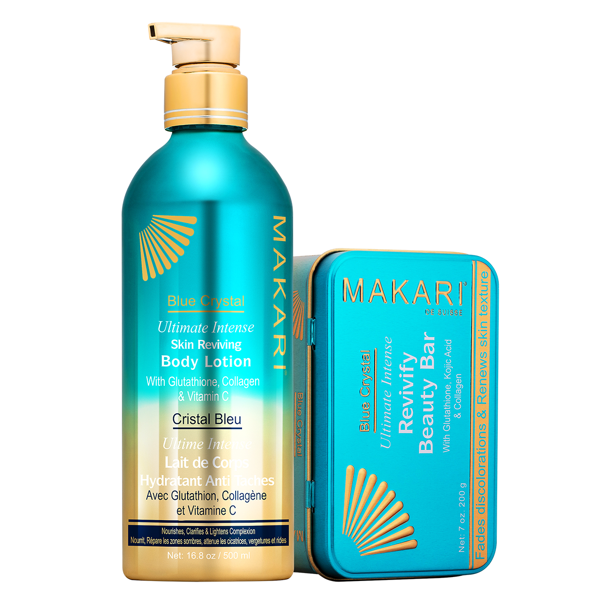 MAKARI - Blue Crystal Lotion Soap Duo (2 pc set)