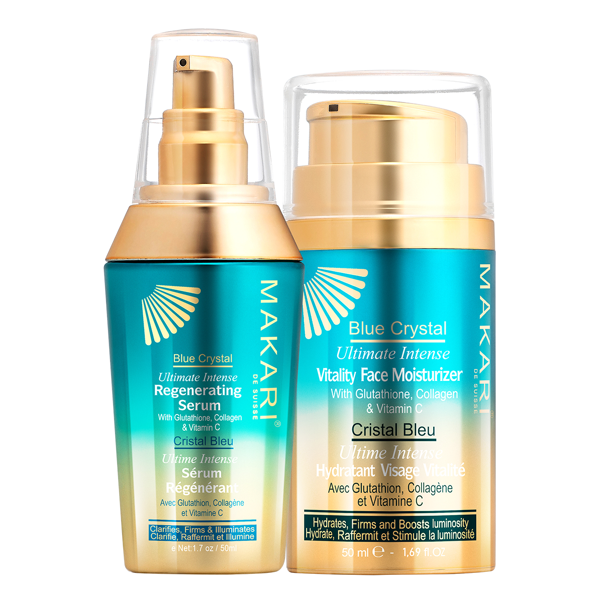 MAKARI - Blue Crystal Serum Moisturiser Duo (2 pc set)