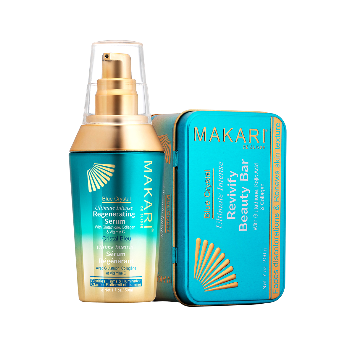 MAKARI - Blue Crystal Serum Soap Duo (2 pc set)