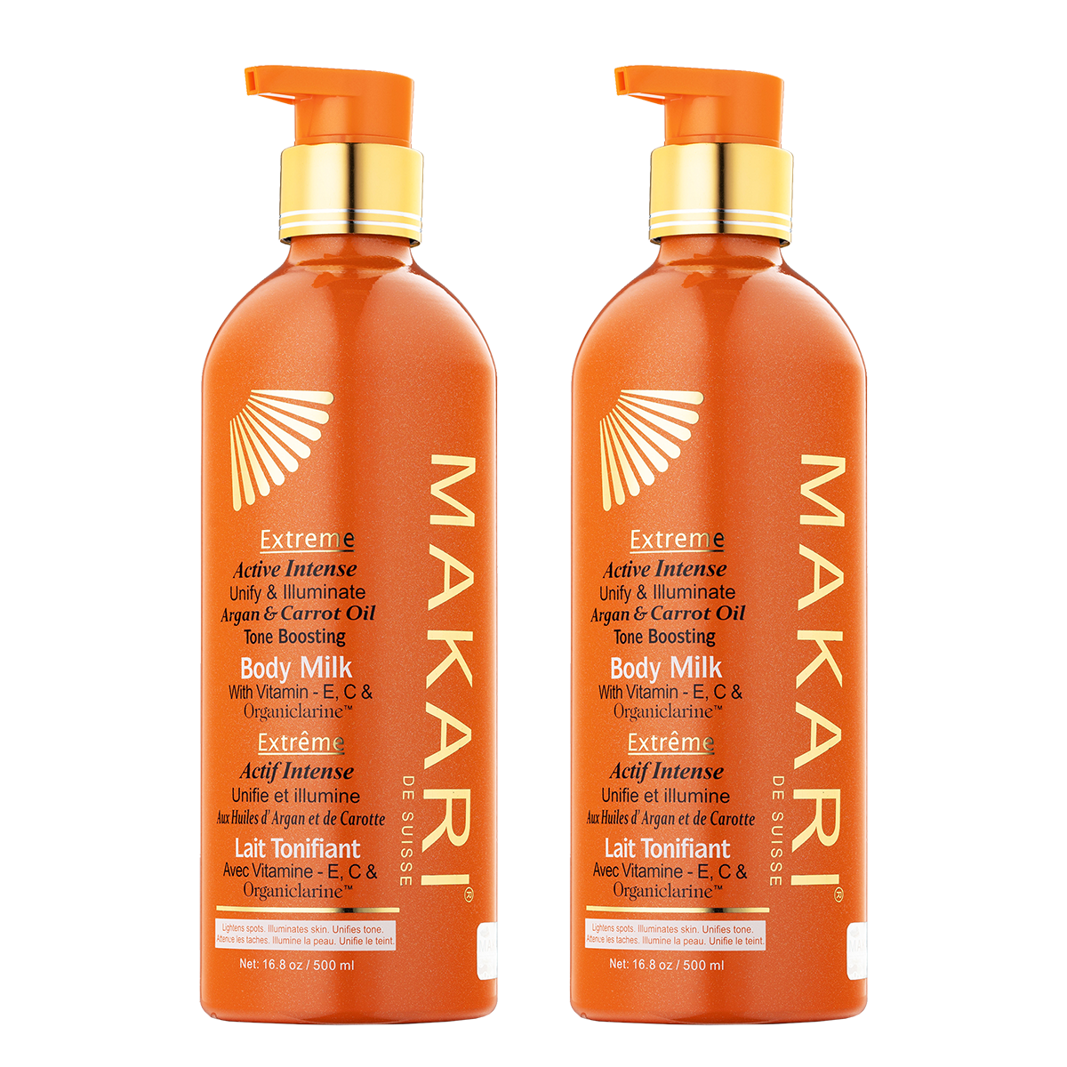 MAKARI - Extreme Argan & Carrot Oil Tone Boosting Body Milk - Duo (2 pack)