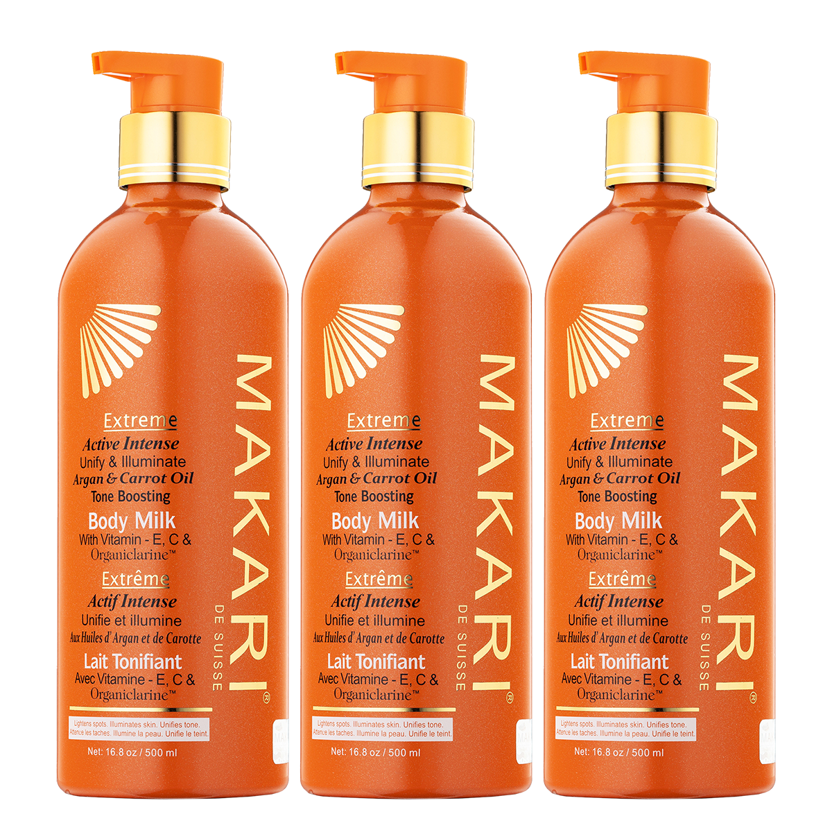 MAKARI - Extreme Argan & Carrot Oil Tone Boosting Body Milk - Trio (3 pack)