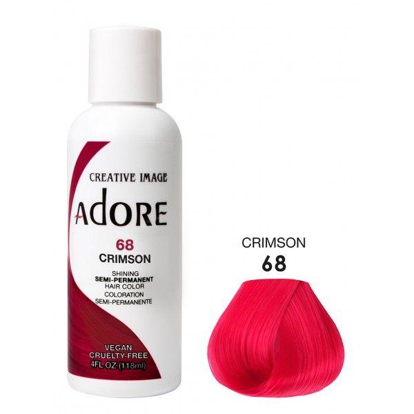 Adore Semi Permanent Hair Dye Colour - Vibrant, Ammonia-Free Colour & Shine for All Hair Types 118ml - color 68 Crimson