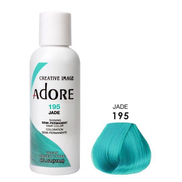 Adore Semi Permanent Hair Dye Colour - Vibrant, Ammonia-Free Colour & Shine for All Hair Types 118ml - color 195 Jade
