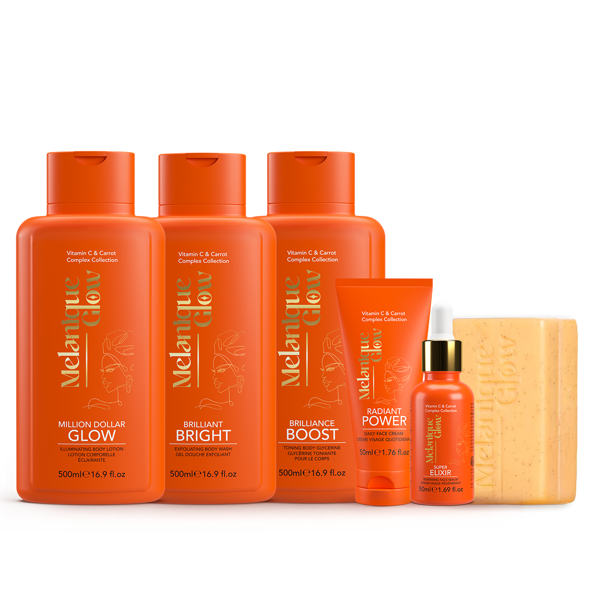 Melanique Glow Brilliant Bright Exfoliating Body Wash 16.9oz
