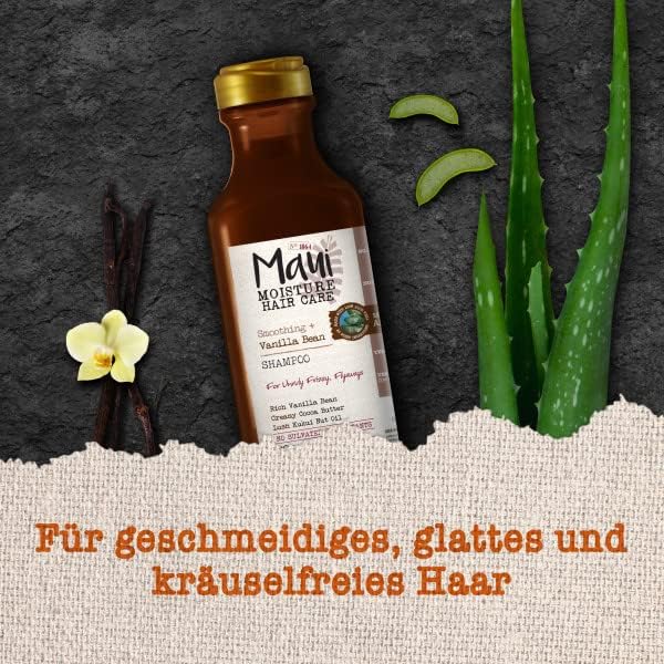 Maui Moisture Smooth & Repair + Vanilla Bean Shampoo Smoothing Moisture for Unruly Hair 385 ml/13.1 oz