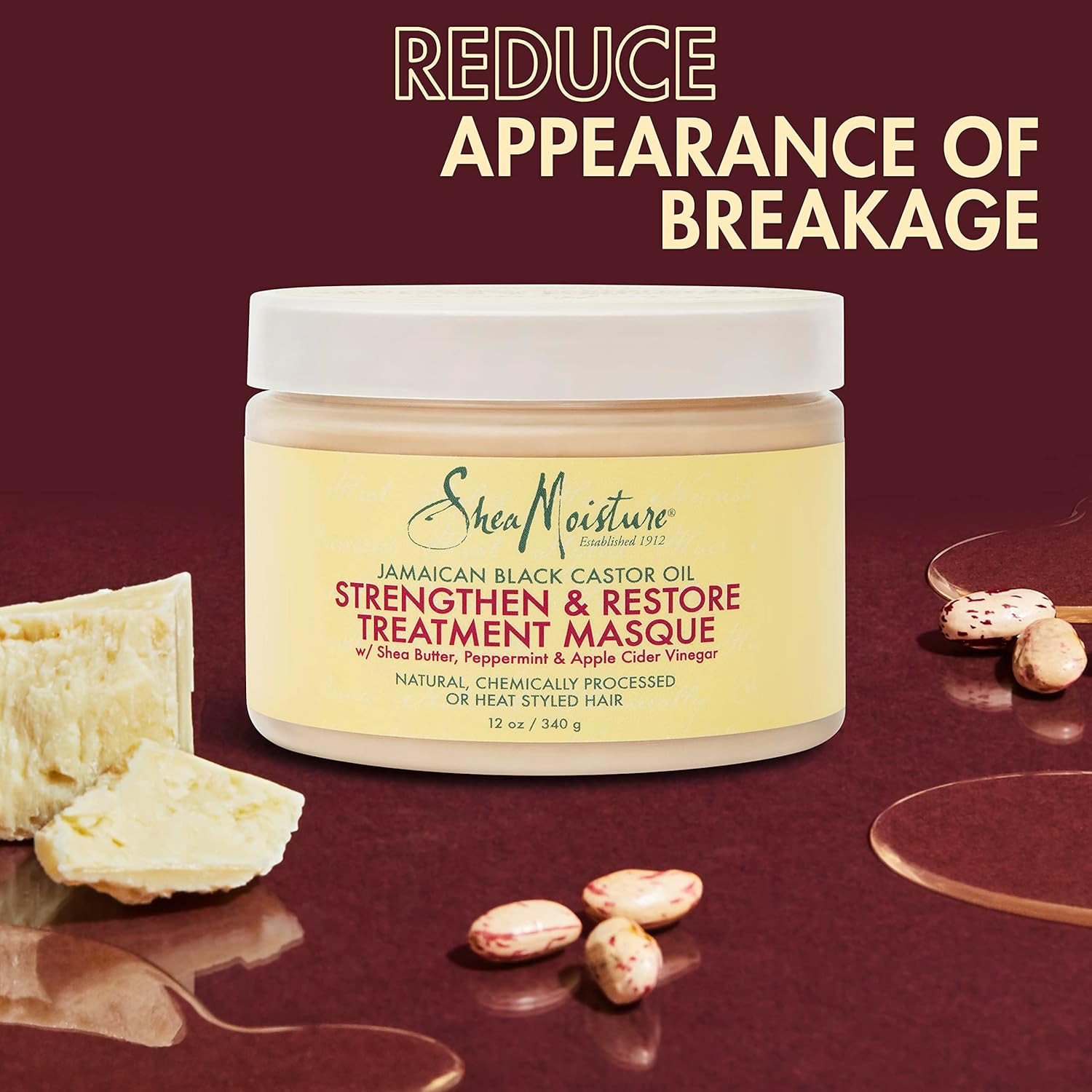 Shea Moisture Jamaican Black Castor Oil Strengthen & Restore Treatment Masque 12 oz