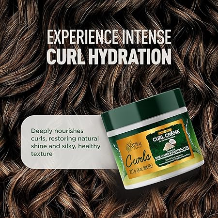Vatika Naturals Curls Curl Defining Cream – Rice Water & Electrolytes for Defined, Hydrated Curls 227g/8.01 oz - Unlock your 