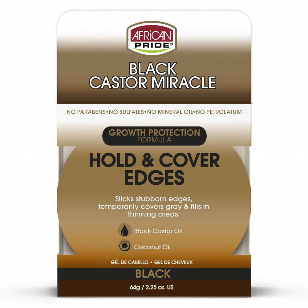 African Pride Black Castor Miracle Hold & Cover Edges 64 g