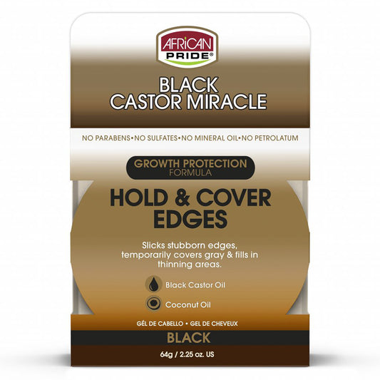 African Pride Black Castor Miracle Hold & Cover Edges 64 g