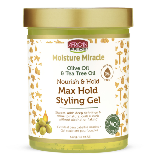 African Pride Moisture Miracle Olive Oil & Tea Tree Oil Max Hold Styling Gel 510 g