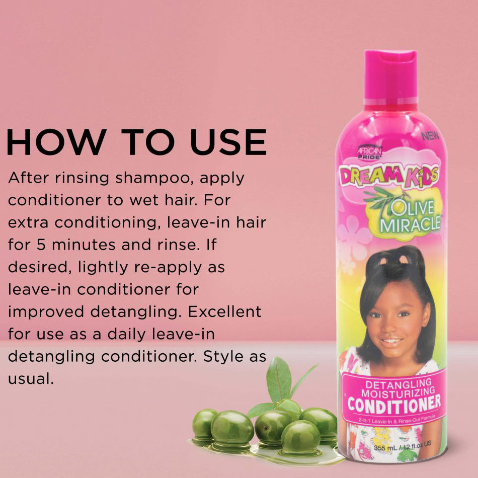 African Pride Dream Kids Detangling Moisturizing Conditioner 12oz - improves manageability and