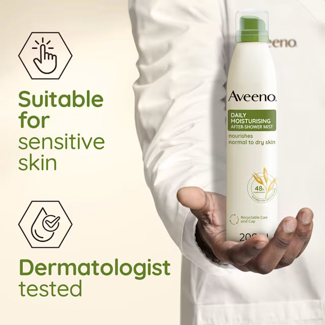 Aveeno Daily Moisturising After-Shower Mist 48-Hour Moisture for Normal to Dry Skin 200 ml6.8 oz