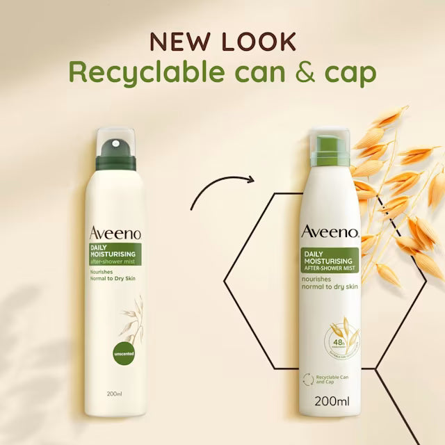Aveeno Daily Moisturising After-Shower Mist 48-Hour Moisture new bottle look
