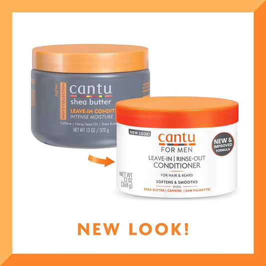 Cantu For Men Leave-In | Rinse-Out Conditioner 13 oz old vs new packaging