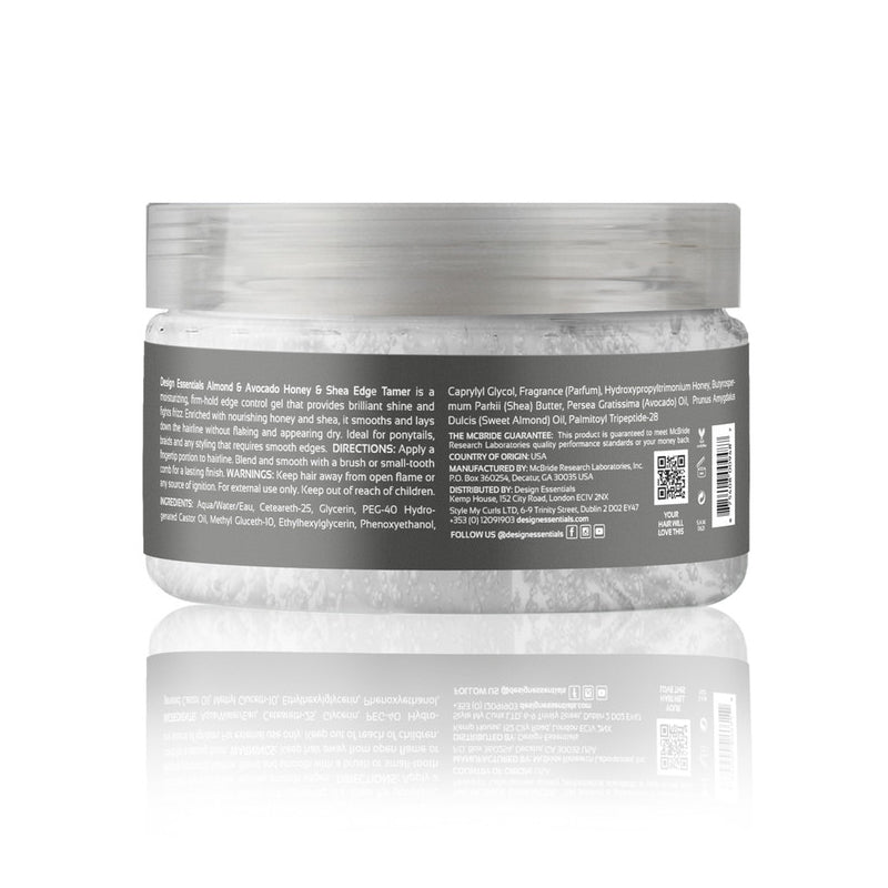 Design Essentials Almond & Avocado Honey & Shea Edge Tamer 3.7oz back label