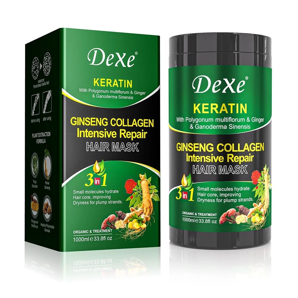 Dexe Keratin Ginseng Collagen Repair Hair Mask 1000ml