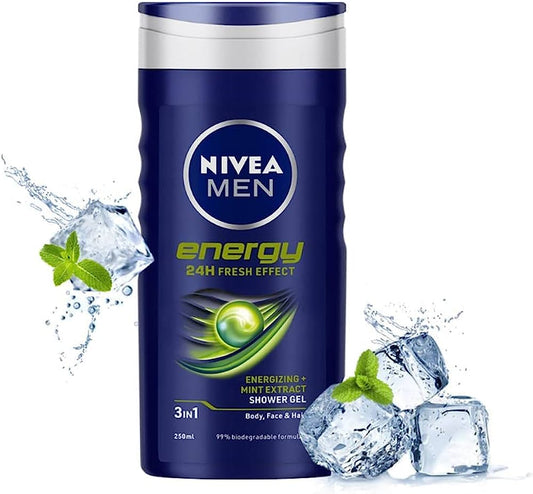 Nivea - Energy Shower Gel 3 in 1 Body, Face & Hair - 250 ml