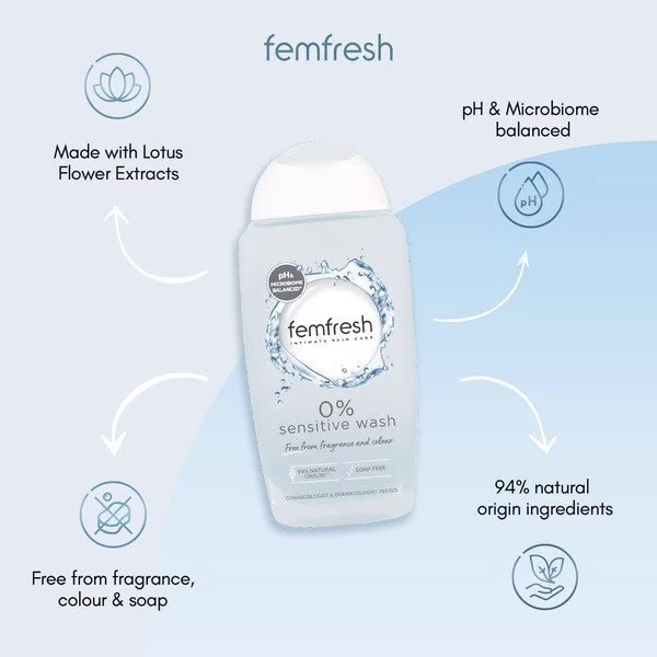 Femfresh 0% Sensitive Wash 250 ml