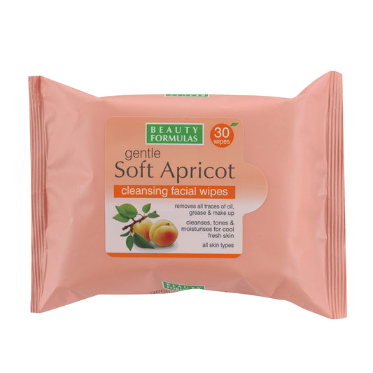 Beauty Formulas - Gentle Soft Apricot Cleansing Facial Wipes - 30 Wipes