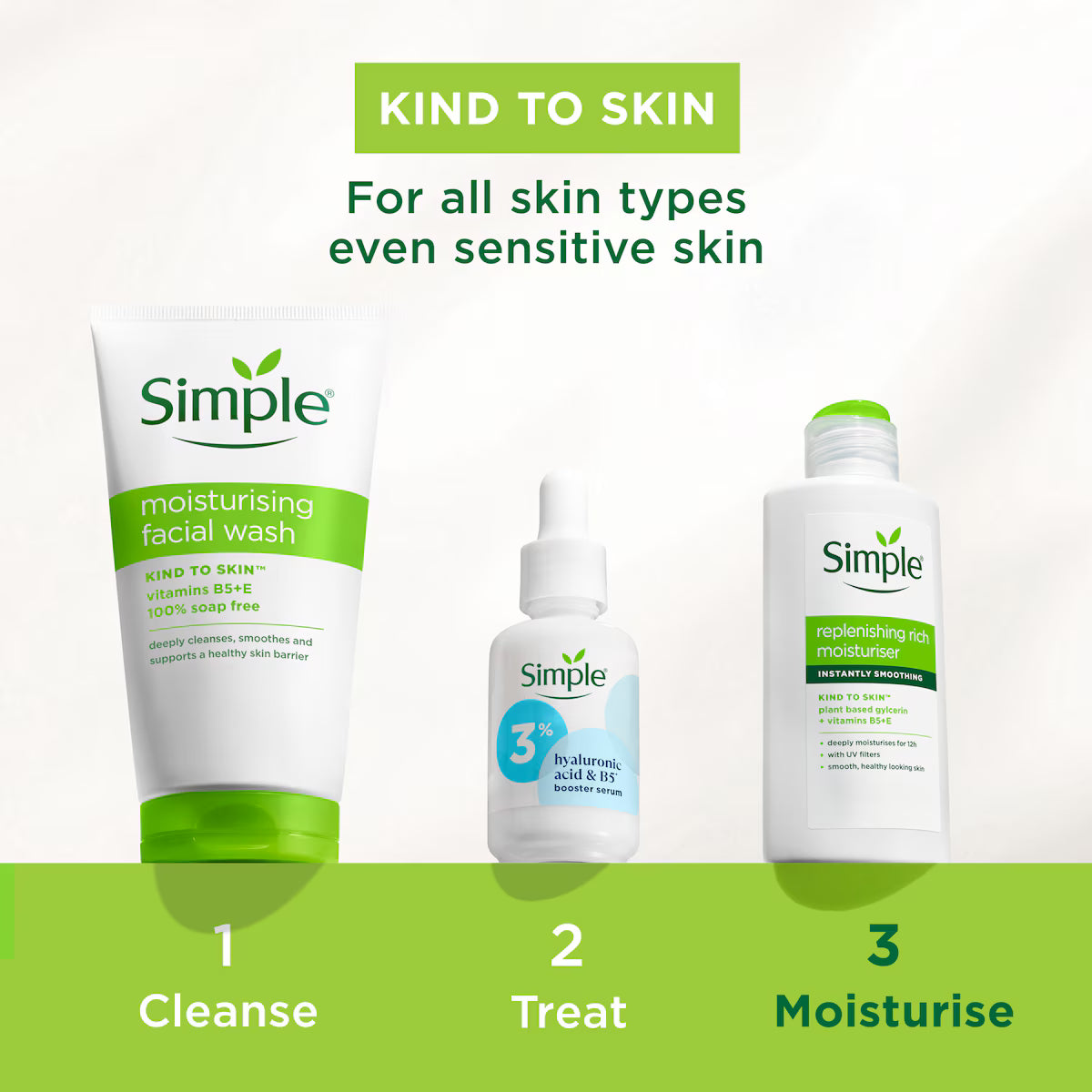 Simple Kind to Skin Replenishing Rich Moisturiser 12 Hour Hydration for Sensitive Skin 125 ml/4.2 oz