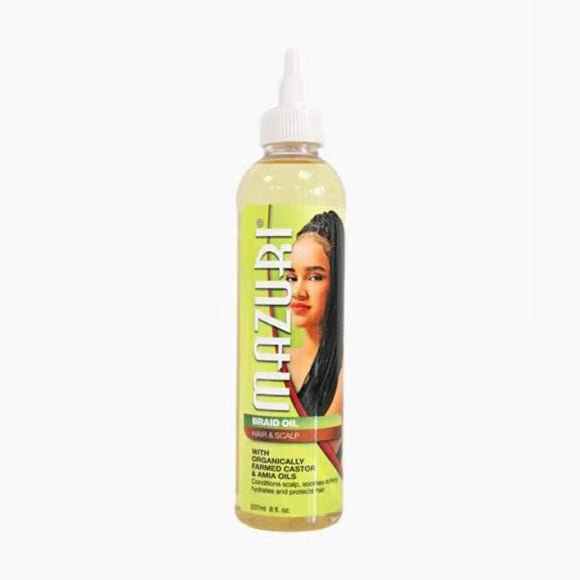 Mazuri - Braid Oil Hair & Scalp with Organically Farmed Castor & Amia Oils - 237ml