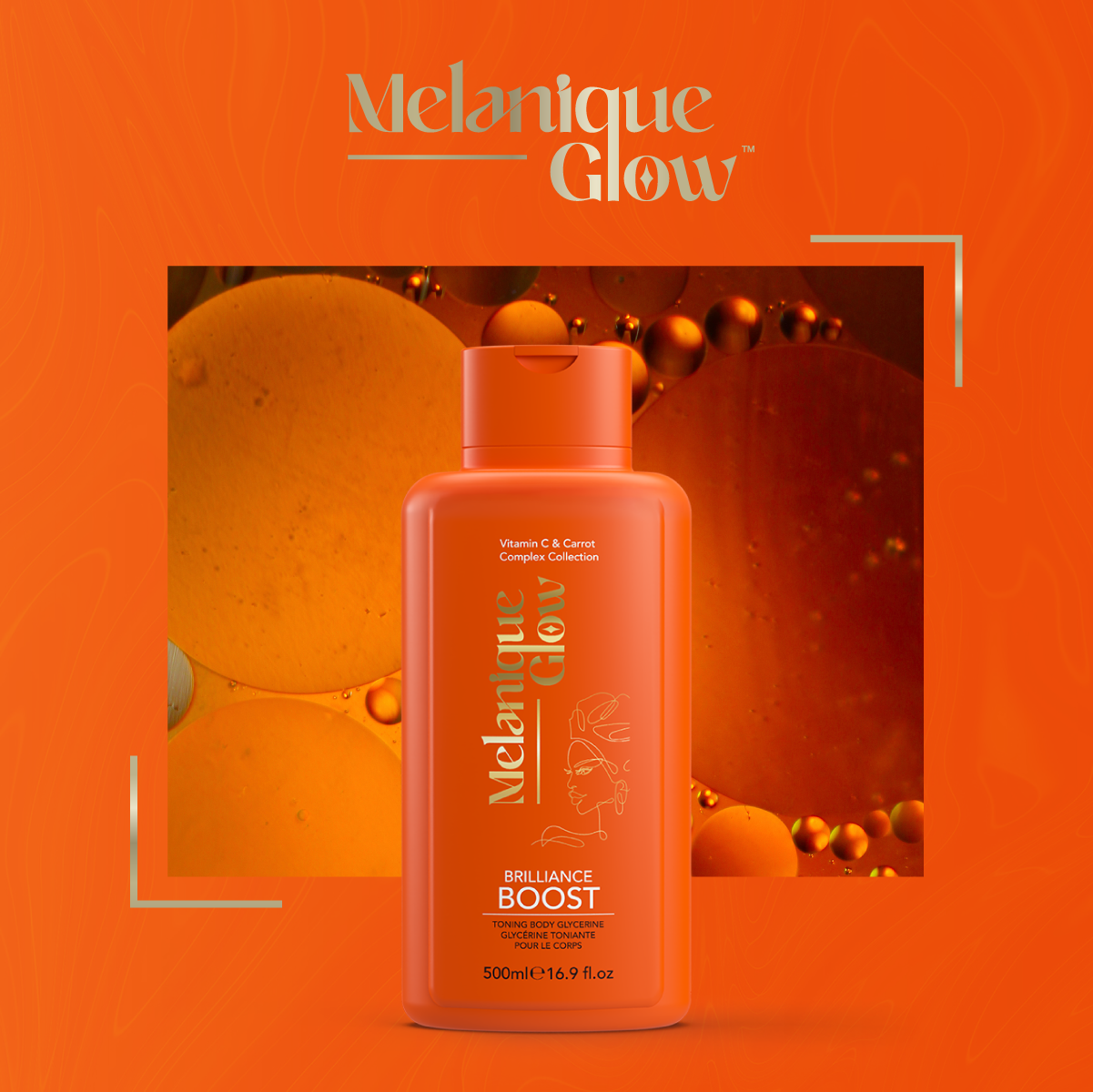 Melanique Glow™ - Brilliance Boost Toning Body Glycerine - nourishes and hydrates