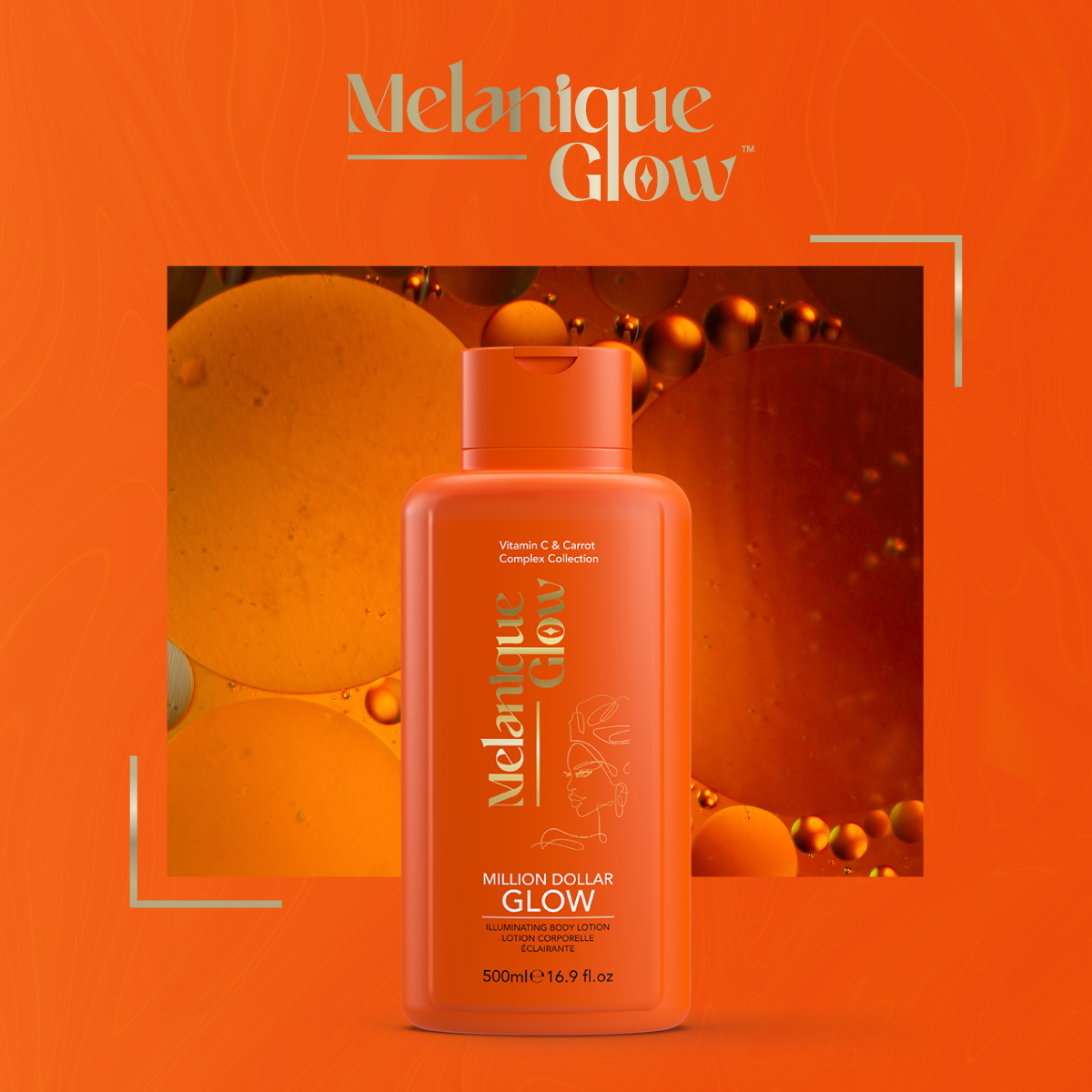 Melanique Glow™ Million Dollar Glow - Brightening Body Lotion with Vitamin C & Niacinamide - supports skin health