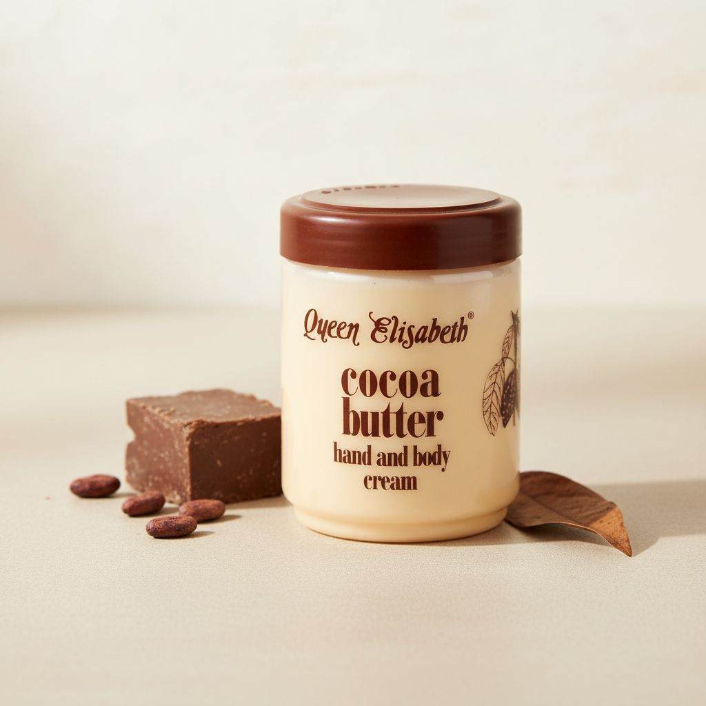 Queen Elisabeth Cocoa Butter Hand and Body Cream Intense Hydration & Nourishment - Experience the rich, deeply nourishing pow