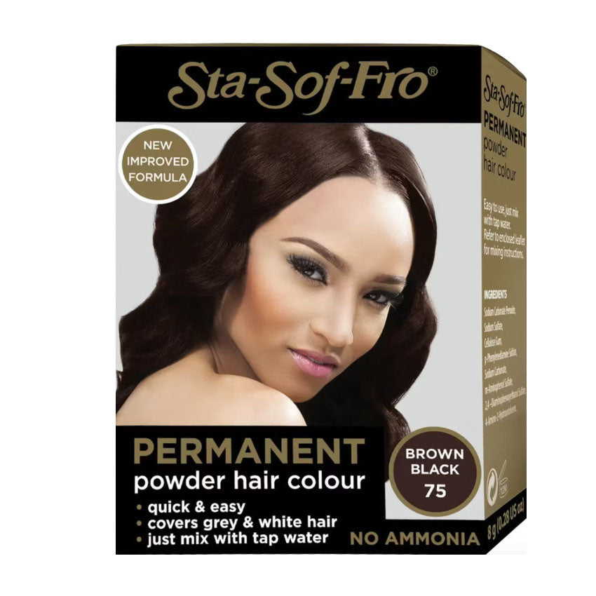 Sta-Sof-Fro Permanent Powder Hair Colour Brown Black