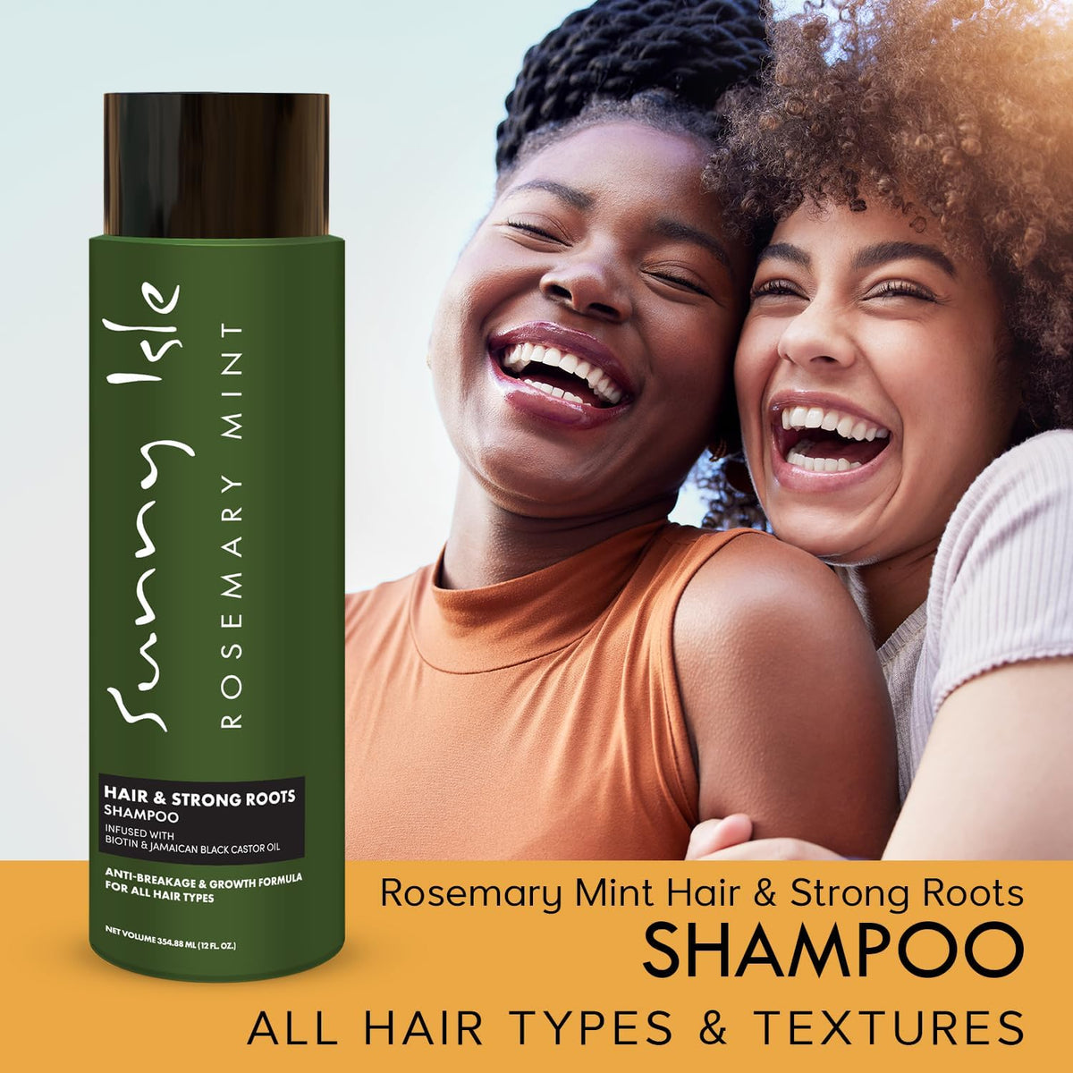 Sunny Isle Rosemary Mint Hair & Strong Roots Shampoo Adds volume and strength 354.88 ml/12.0 oz
